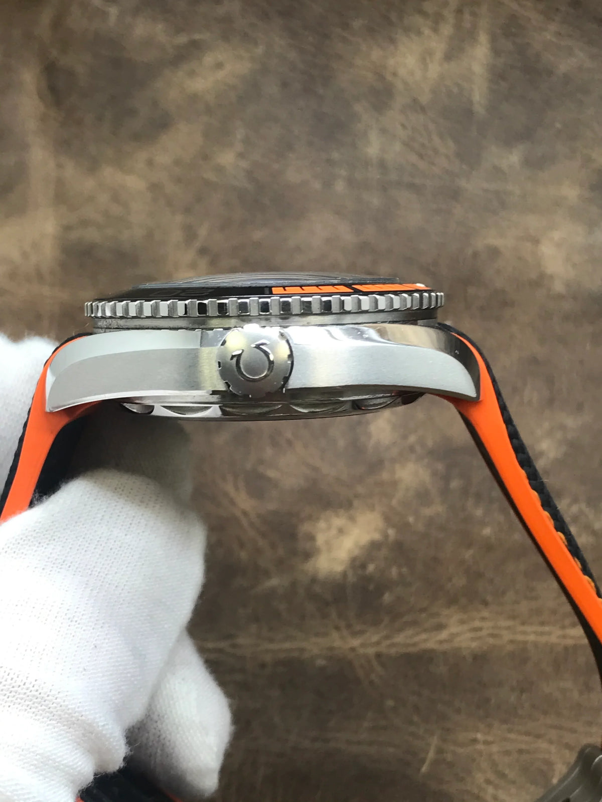 Seamaster Planet Ocean 41 mm Esfera Negra Bisel Naranja Correa de Caucho (5A+)