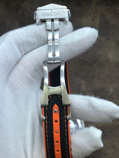 Seamaster Planet Ocean 41 mm Esfera Negra Bisel Naranja Correa de Caucho (5A+)